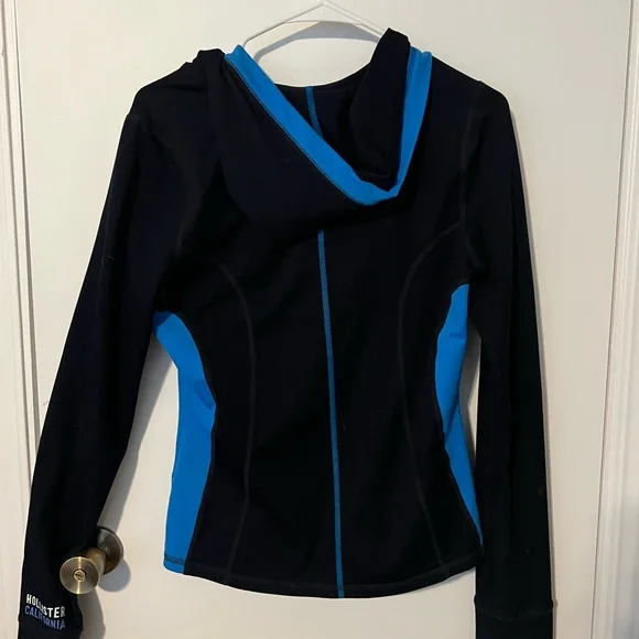 Black and Blue Hollister Zip-Up Hoodie - Picture 2 of 3